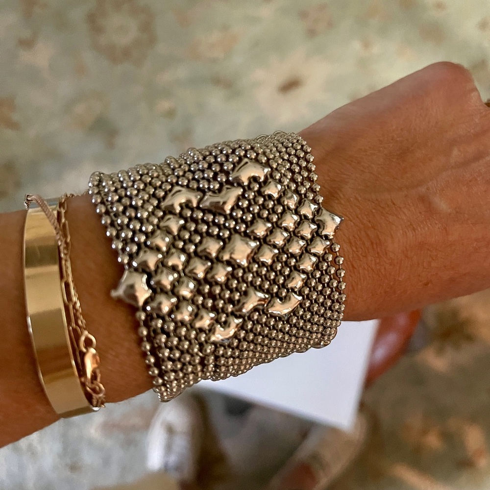 Sergio Gutiérrez Silver Metal Liquid Bracelet